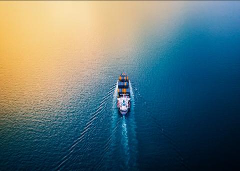cargo ship on ocean