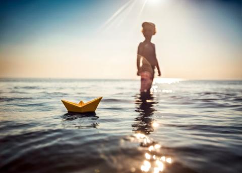 child in ocean